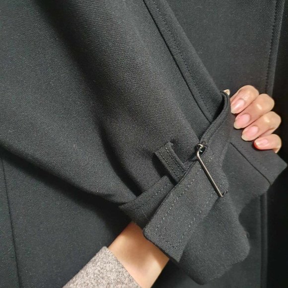 OAK + FORT Oversized Trench Coat - XS - Black - Picture 8 of 9